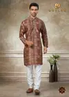 Outluk Vol 141 Silk Digital Printed Kurta And Pajama Mens Wear Manufacturers 141001 To 141008